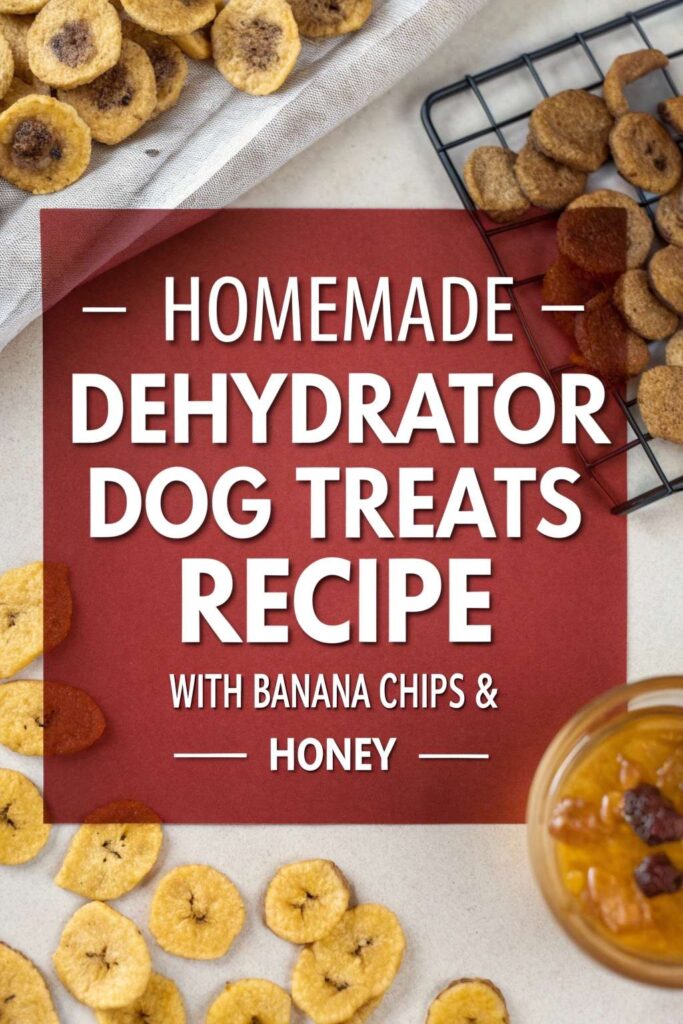 Homemade Dehydrator Dog Treats Recipe With Banana Chips Honey pin 2