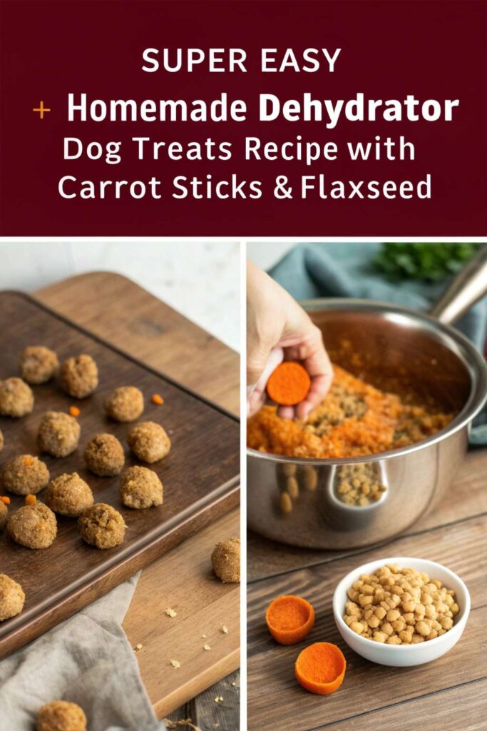 Homemade Dehydrator Dog Treats Recipe With Carrot Sticks Flaxseed pin 2