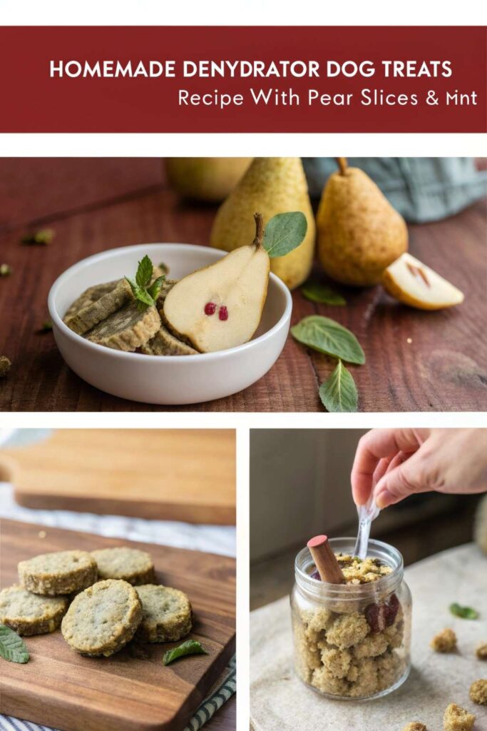 Homemade Dehydrator Dog Treats Recipe With Pear Slices Mint piin 1