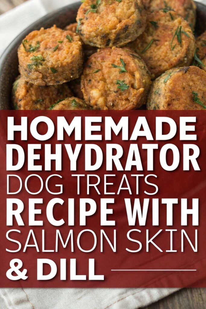 Homemade Dehydrator Dog Treats Recipe With Salmon Skin Dill pin 1