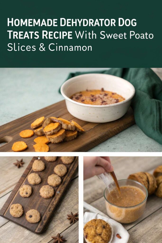 Homemade Dehydrator Dog Treats Recipe With Sweet Potato Slices Cinnamon pin 2