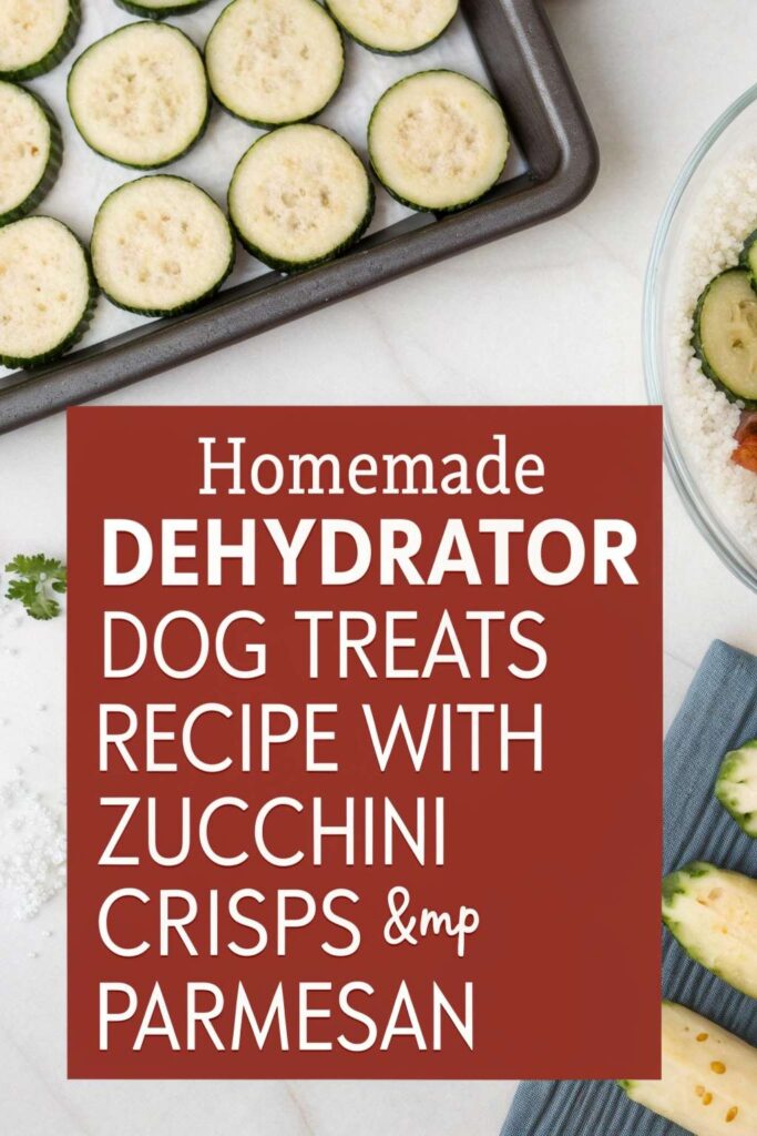 Homemade Dehydrator Dog Treats Recipe With Zucchini Crisps Parmesan pin 2