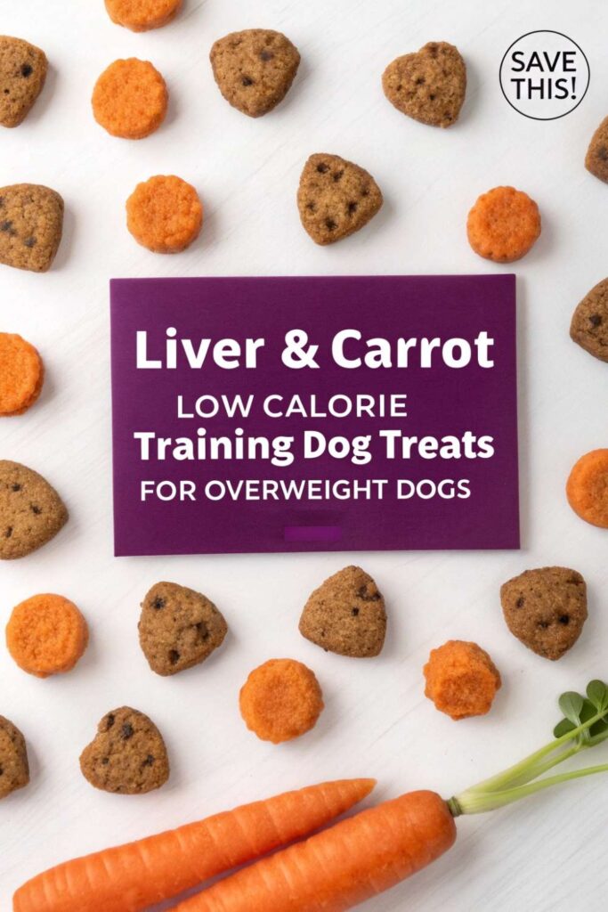 Liver Carrot Low Calorie Training Dog Treats For Overweight Dogs pin 1