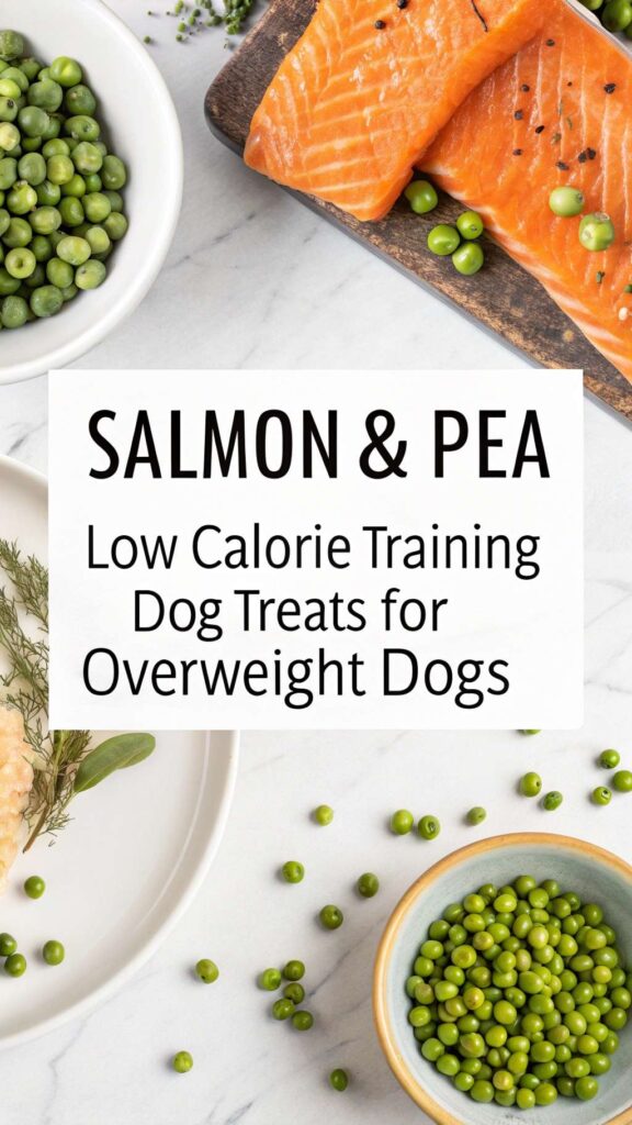 Salmon Pea Low Calorie Training Dog Treats For Overweight Dogs pin 1