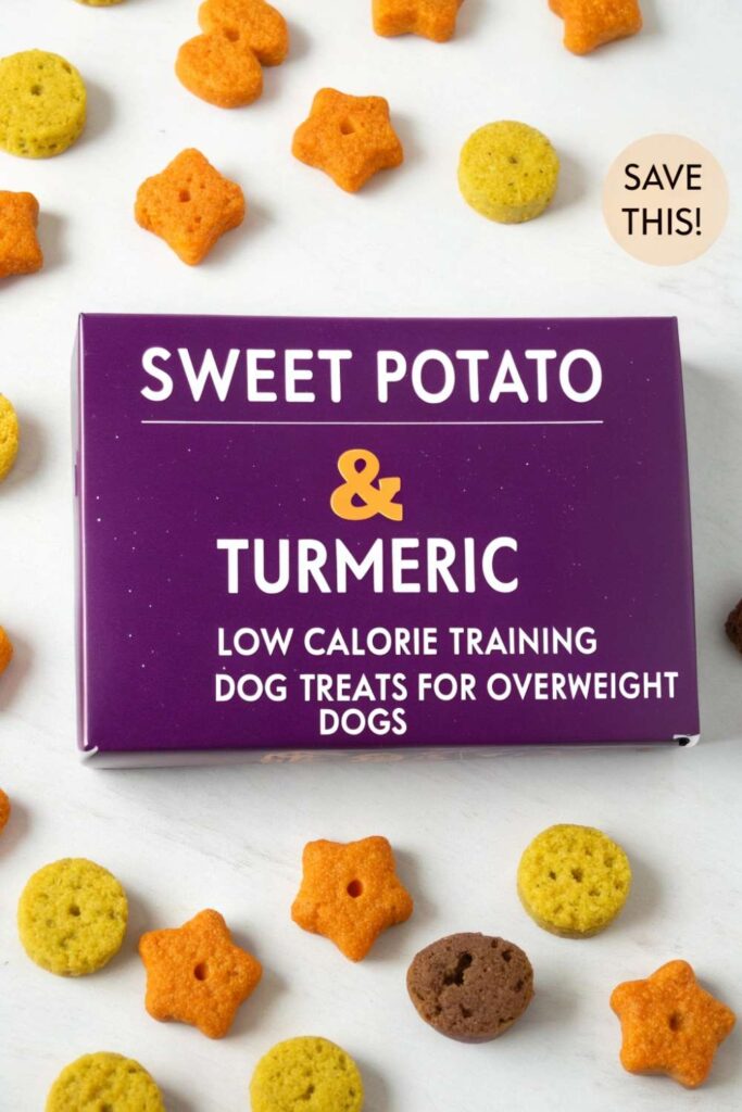 Sweet Potato Turmeric Low Calorie Training Dog Treats For Overweight Dogs pin 2