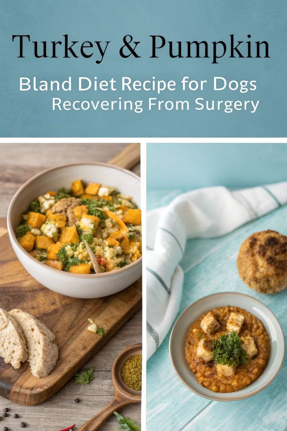 Turkey & Pumpkin Bland Diet Recipe for Dogs Recovering From Surgery ...