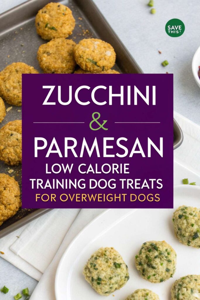 Zucchini Parmesan Low Calorie Training Dog Treats For Overweight Dogs pin 2