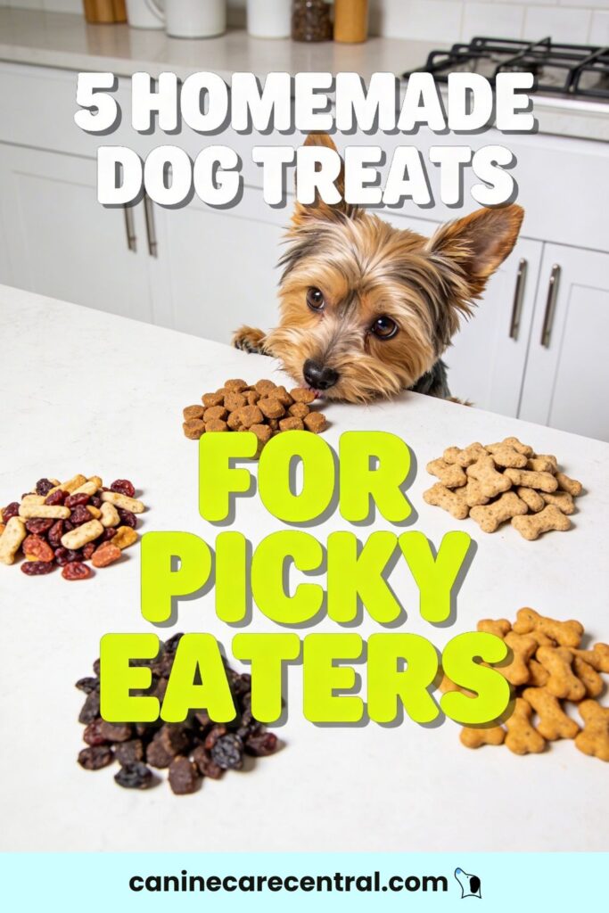 5 Easy DIY High reward Dog Treats For Fussy Eaters And Selective Pups pin 1
