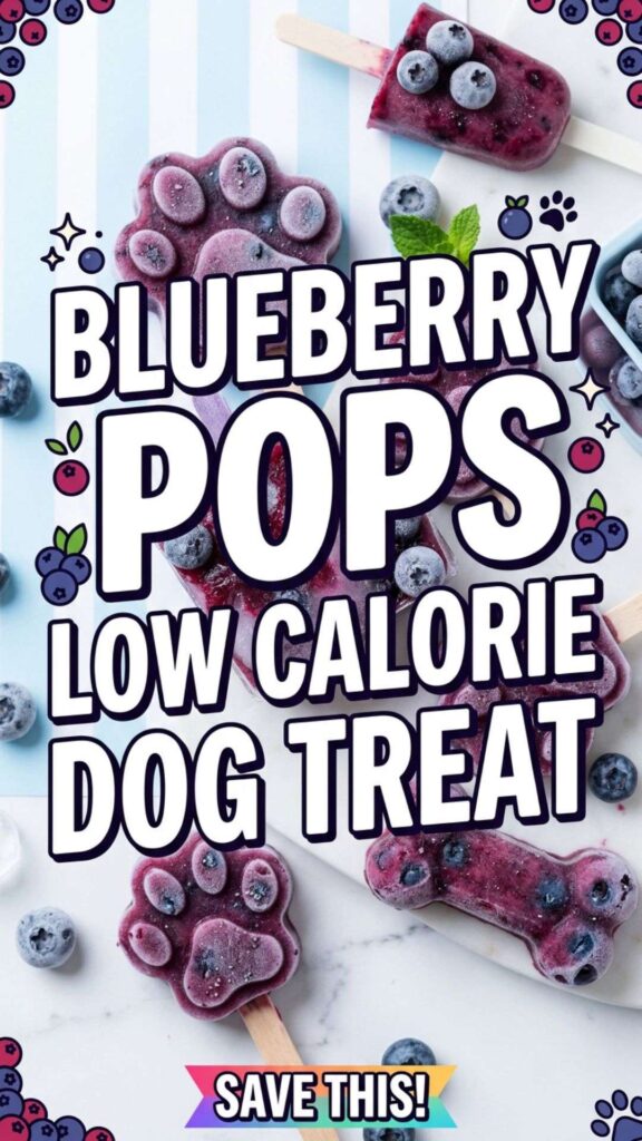 Blueberry Pops Low Calorie Dog Treat pin 1
