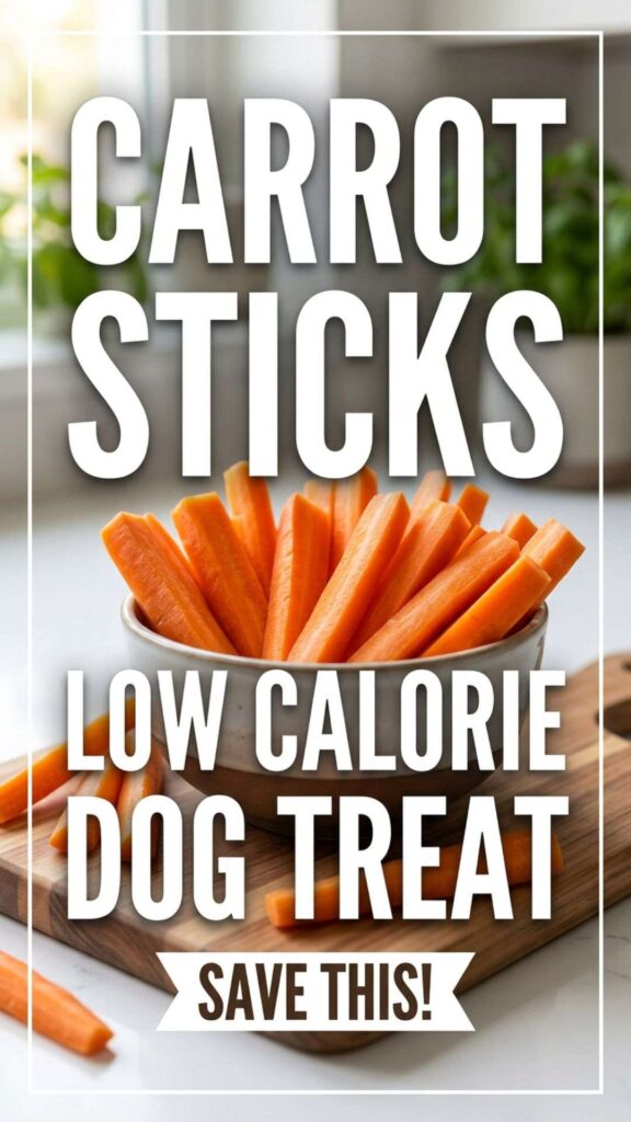 Carrot Sticks Low Calorie Dog Treat pin 1