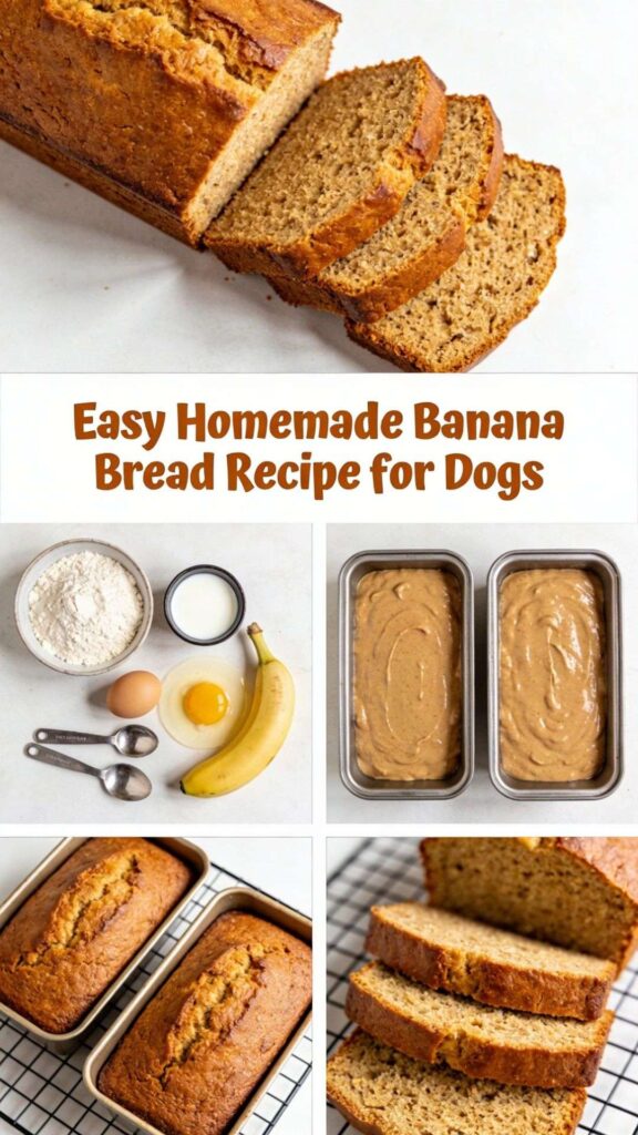 Easy Homemade Banana Bread Recipe for Dogs pin 1