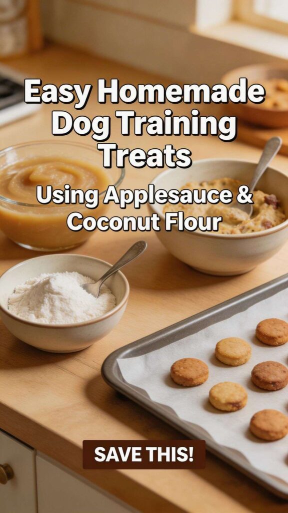 Easy Homemade Dog Training Treats Using Applesauce Coconut Flour pin 1