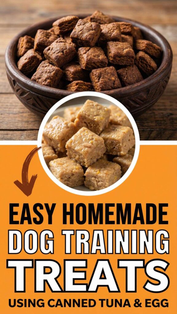 Easy Homemade Dog Training Treats Using Canned Tuna Egg pin 1
