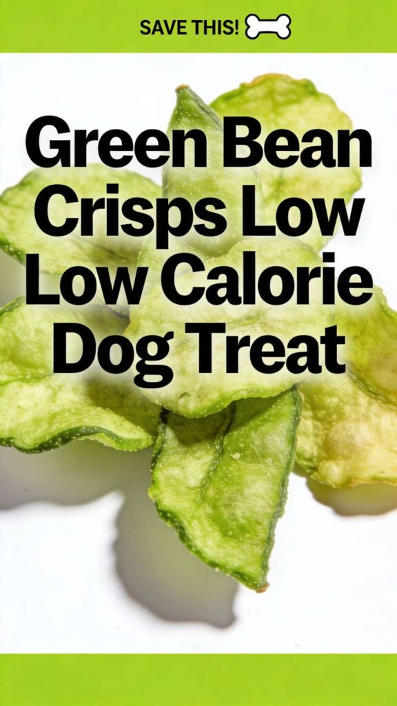 Green Bean Crisps Low Calorie Dog Treat pin 1