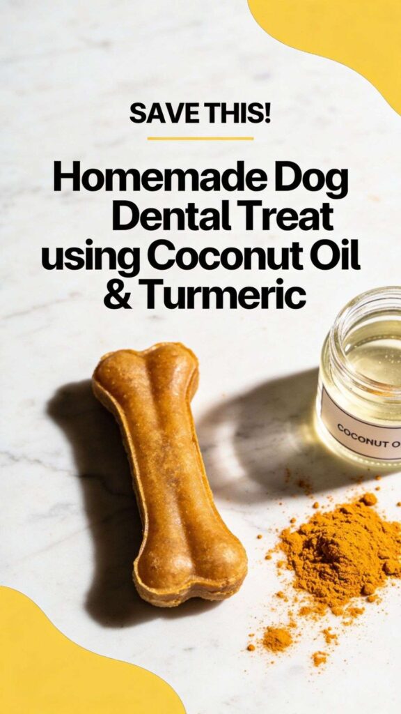 Homemade Dog Dental Treat using Coconut Oil Turmeric pin 1