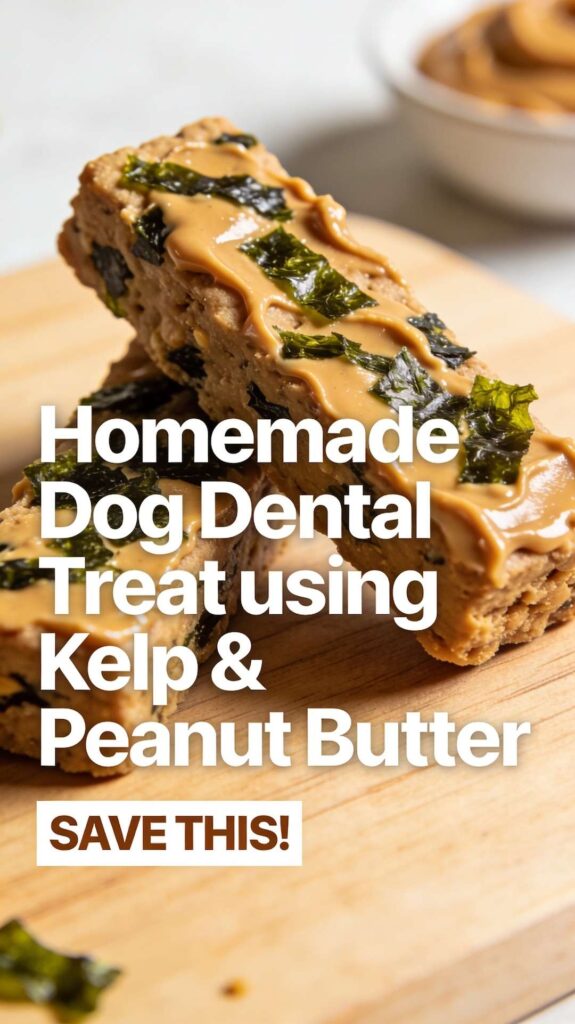 Homemade Dog Dental Treat using Kelp Peanut Butter pin 1