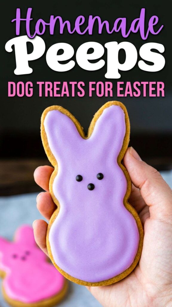 Homemade Peeps Dog Treats for Easter pin 1