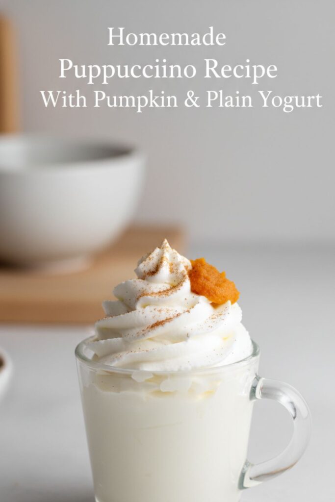 Homemade Puppuccino Recipe With Pumpkin Plain Yogurt pin 1