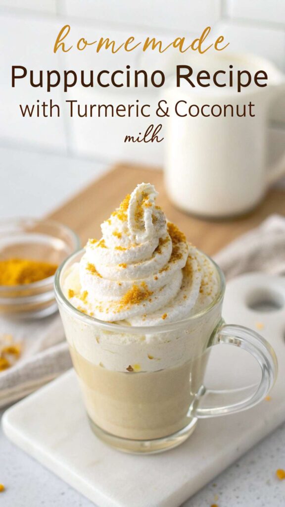 Homemade Puppuccino Recipe With Turmeric Coconut Milk pin 1
