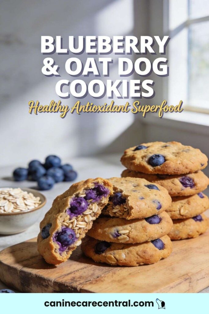 How To Bake Healthy Blueberry And Oat Dog Cookies For An Antioxidant-rich Snack pin 1