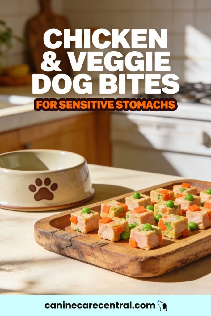 How To Make Healthy Chicken Brown Rice And Veggie Bites For Your Dog pin 1