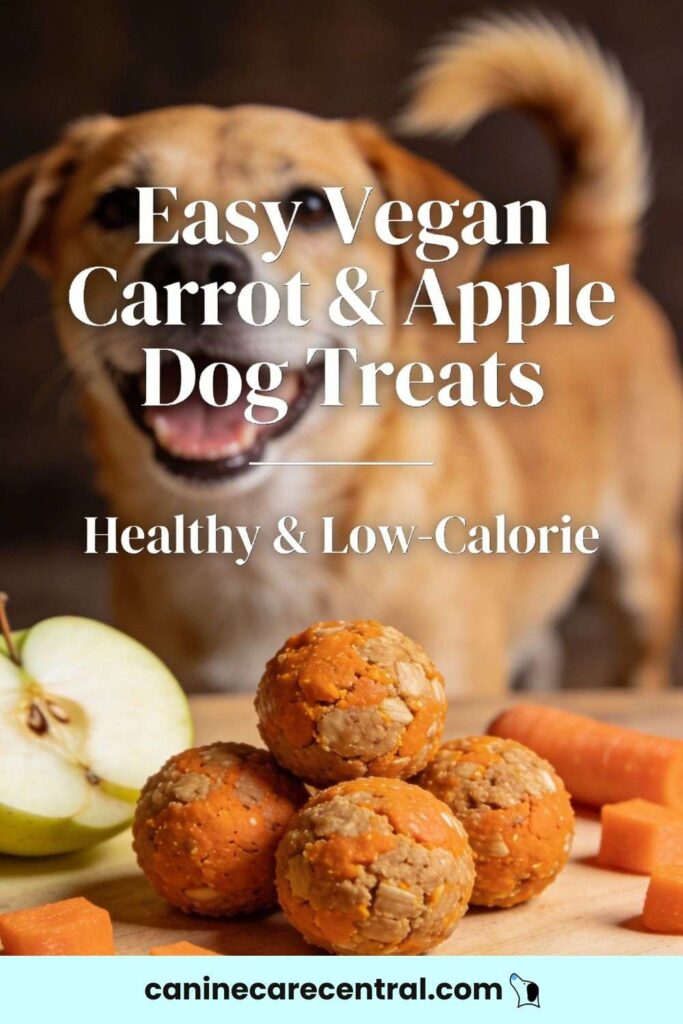 How To Make Healthy Vegan Carrot And Apple Dog Treats For A Low calorie Snack pin 1