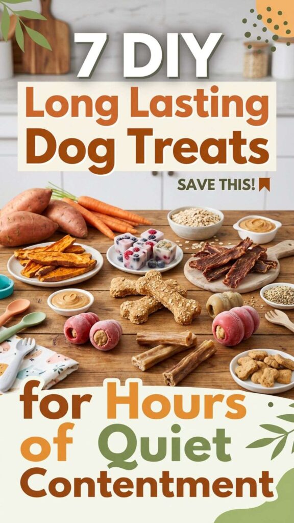 diy long Lasting Dog Treats pin 1