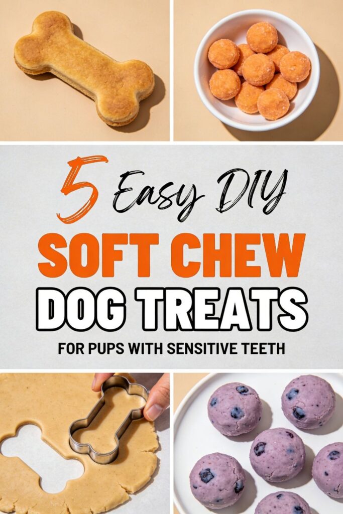 Easy DIY Soft Chew Dog Treats For Pups With Sensitive Teeth pin 1