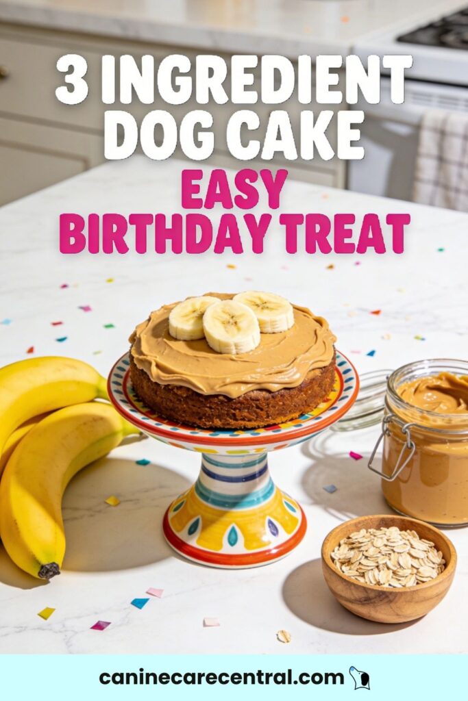 How To Make A Special 3 Ingredient Dog Cake Recipe For Your Pups Birthday pin 1