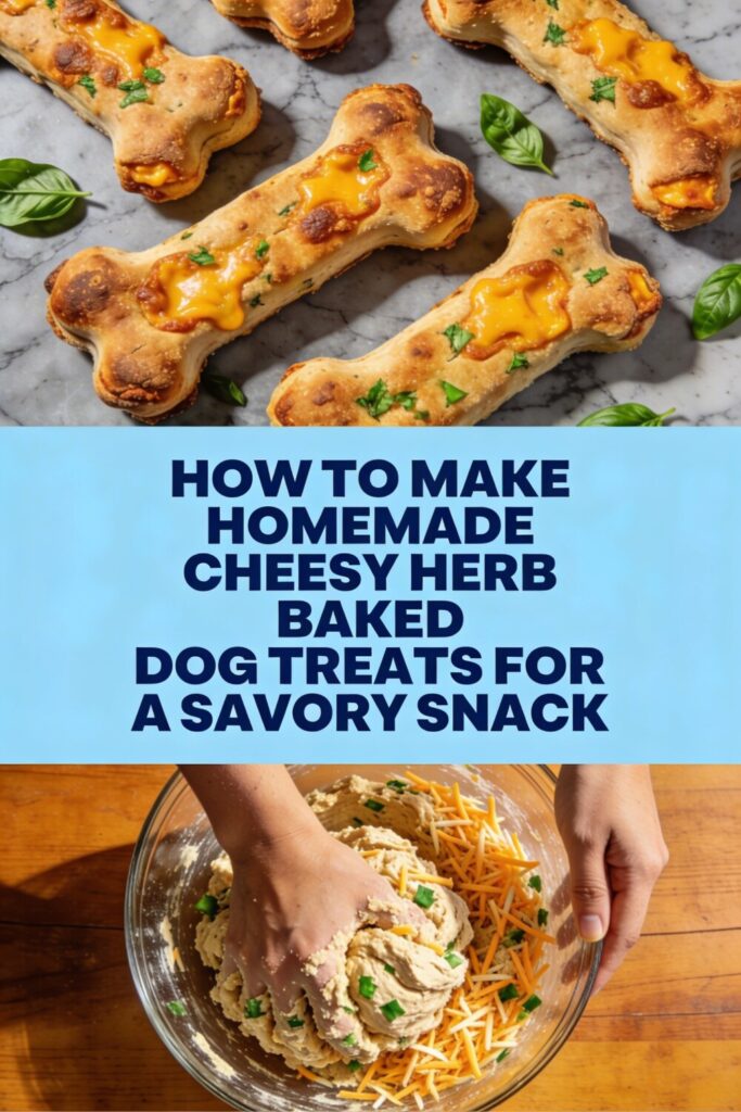 How To Make Homemade Cheesy Herb Baked Dog Treats For A Savory Snack pin 1